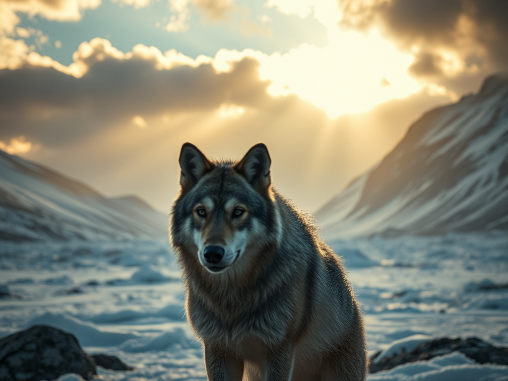 wolf in mountains